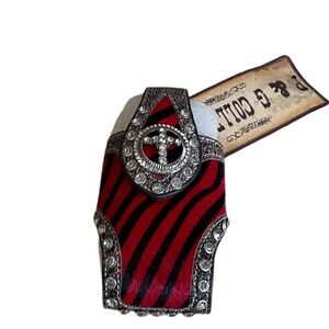 P&G Collection Western Style Case Leather NWT Animal Print Red NWT